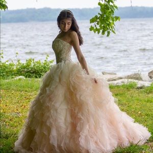 Style 89123 mori lee BLUSH dress Ombré sz 00